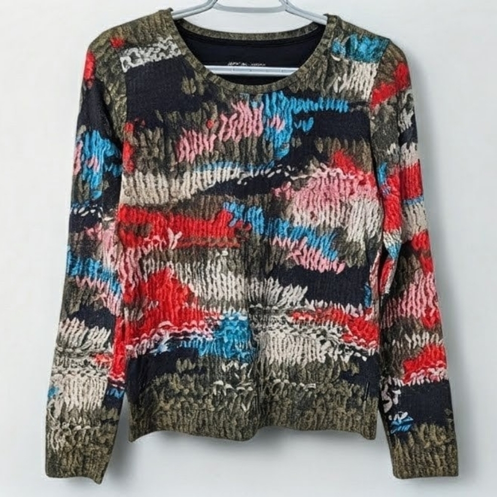 "Like New" Marc Cain Sports 3D Knit Print Long Sleeve Shirt